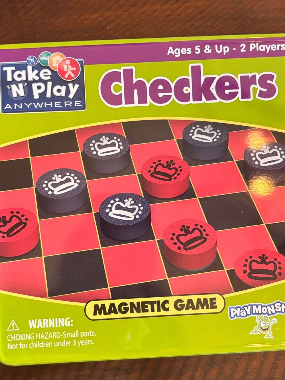 Checkers Magnetic Game - Red & Blue
